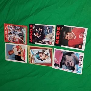 Vintage 80s 90s Mike Schmidt Reggie Jackson Pete Rose Topps MLB
